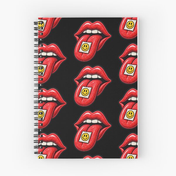 Item preview, Red Lips Tongue Smiley – Retro Rock Punk Embroidered Patch designed and sold by Abidel.