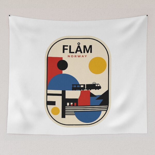 Item preview, Retro Flåm Bauhaus Geometric Skyline designed and sold by k3rstman1.