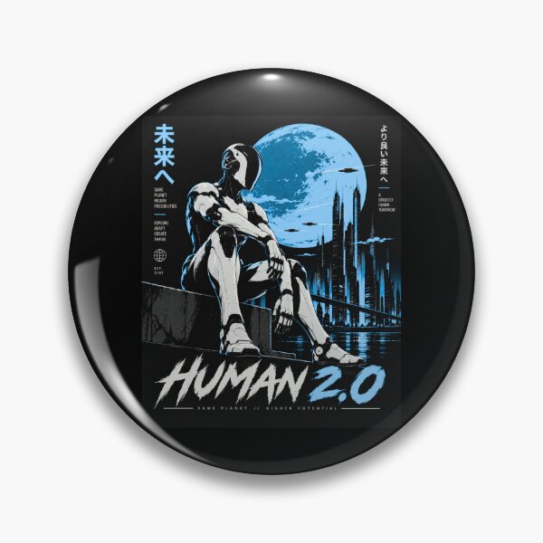Item preview, Human 2.0 – Futuristic Humanoid Robot Cyberpunk Anime designed and sold by TEEJAMBOREE.