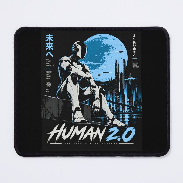Item preview, Human 2.0 – Futuristic Humanoid Robot Cyberpunk Anime designed and sold by TEEJAMBOREE.