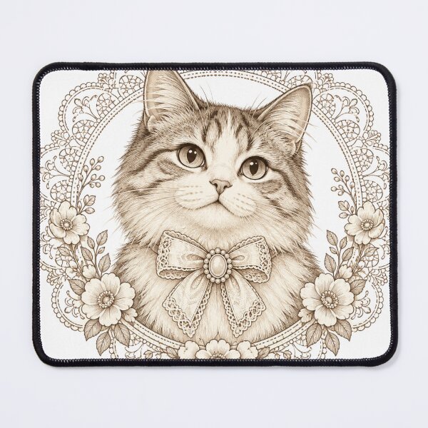 Item preview, Vintage Lace Cat Portrait designed and sold by CanArtVision.