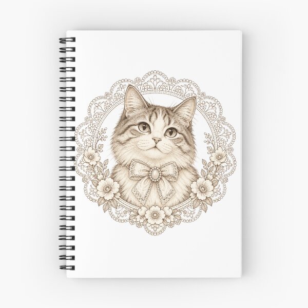 Item preview, Vintage Lace Cat Portrait designed and sold by CanArtVision.