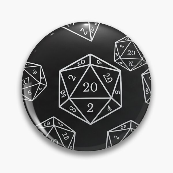 Item preview, Black and White D20 Dice Pattern designed and sold by SassyArtistry.