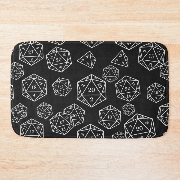 Item preview, Black and White D20 Dice Pattern designed and sold by SassyArtistry.