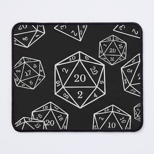 Item preview, Black and White D20 Dice Pattern designed and sold by SassyArtistry.