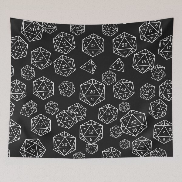 Item preview, Black and White D20 Dice Pattern designed and sold by SassyArtistry.