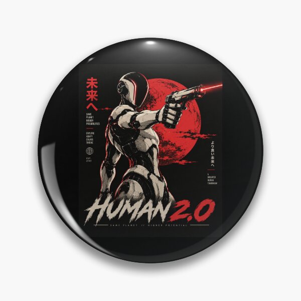 Item preview, Human 2.0 – Futuristic Humanoid Robot Cyberpunk Anime designed and sold by TEEJAMBOREE.