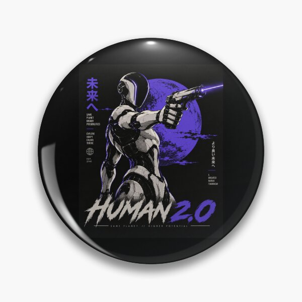 Item preview, Human 2.0 – Futuristic Humanoid Robot Cyberpunk Anime designed and sold by TEEJAMBOREE.