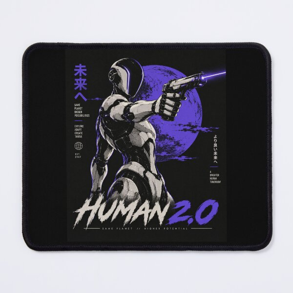 Item preview, Human 2.0 – Futuristic Humanoid Robot Cyberpunk Anime designed and sold by TEEJAMBOREE.
