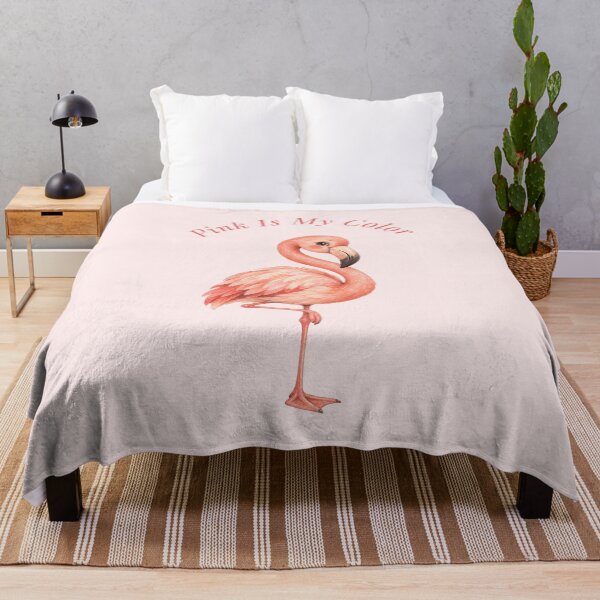 Aperçu de l'œuvre Le rose est ma couleur, aquarelle flamant rose créée et vendue par mycute-stickers.