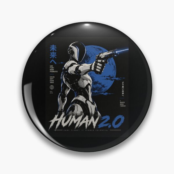 Item preview, Human 2.0 – Futuristic Humanoid Robot Cyberpunk Anime designed and sold by TEEJAMBOREE.