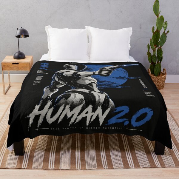 Item preview, Human 2.0 – Futuristic Humanoid Robot Cyberpunk Anime designed and sold by TEEJAMBOREE.