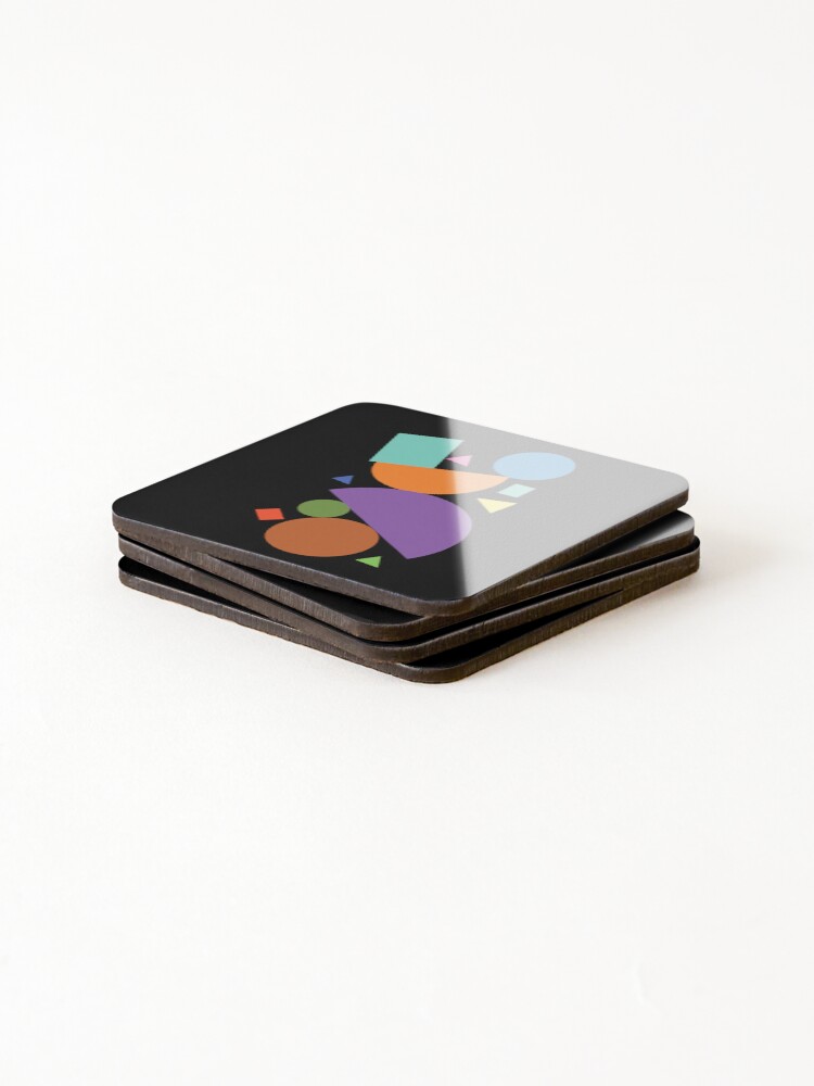 Thumbnail 4 of 5, Coasters (Set of 4), Balanced Colorful Geometric Stack designed and sold by GeometricaSt.