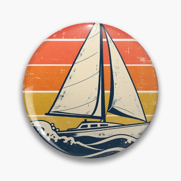 Item preview, Vintage Sailboat With Sunset Stripes designed and sold by S06PMarketing.