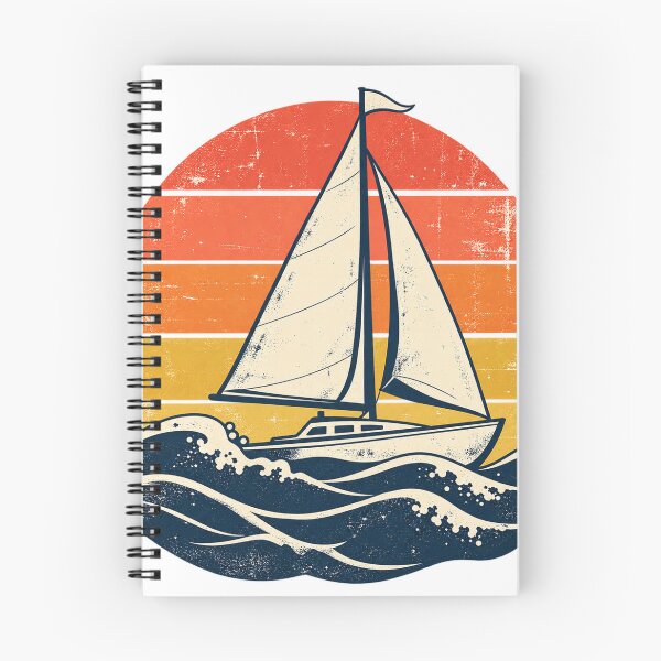 Item preview, Vintage Sailboat With Sunset Stripes designed and sold by S06PMarketing.