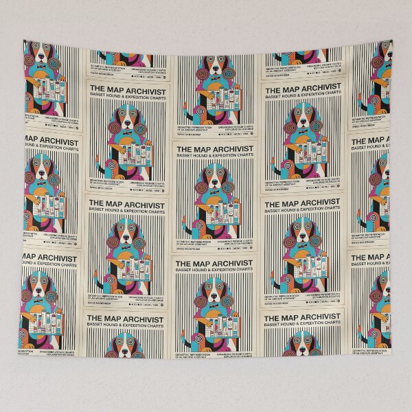 Item preview, Basset Hound Map Archivist designed and sold by PictoVibe.