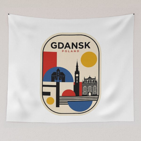 Item preview, Retro Gdansk Bauhaus Geometric Skyline designed and sold by k3rstman1.