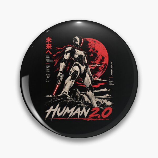 Item preview, Human 2.0 – Futuristic Humanoid Robot Cyberpunk Anime designed and sold by TEEJAMBOREE.
