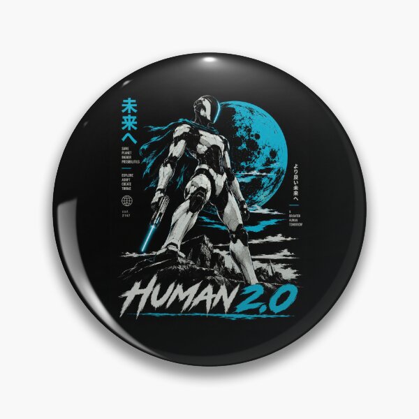 Item preview, Human 2.0 – Futuristic Humanoid Robot Cyberpunk Anime designed and sold by TEEJAMBOREE.