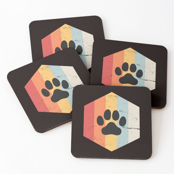 Item preview, Retro Paw Print Hexagon Geometric Vintage Animal Lover designed and sold by FlipStrawSpot.