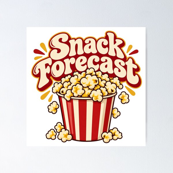 Artikelvorschau, Snack Forecast Funny Popcorn Slogan entworfen und verkauft von S06PMarketing.
