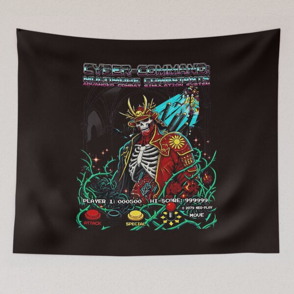 Item preview, Cyber Samurai Nightmare Shogunate Retro Arcade designed and sold by FlipStrawSpot.