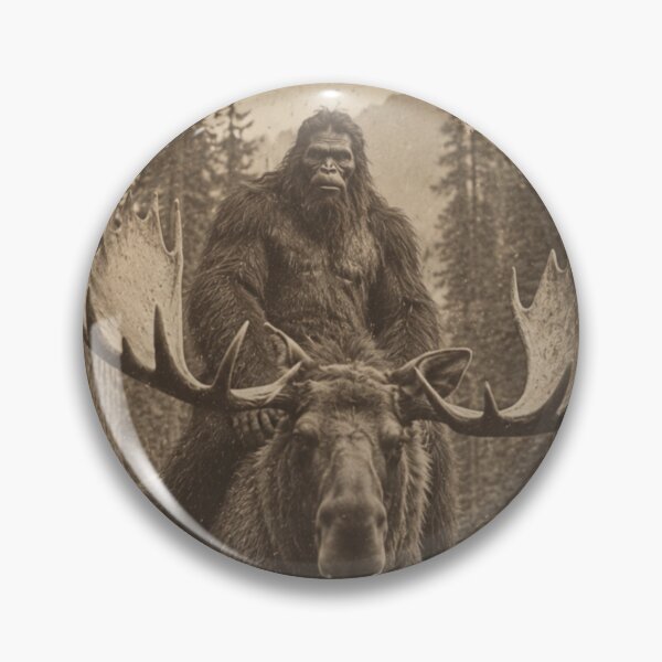 Item preview, Vintage Bigfoot Riding Moose – Cryptid Photo designed and sold by GSizzle1.