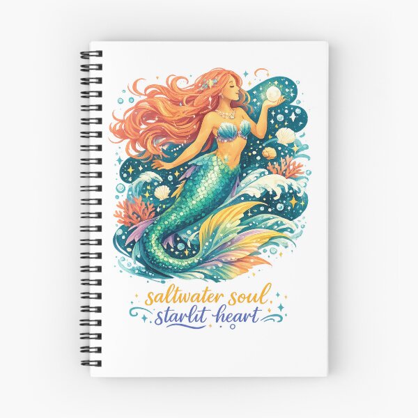 Item preview, Saltwater Soul Starlit Heart Mermaid Ocean Celestial Watercolor Art Design designed and sold by inkoutninja.