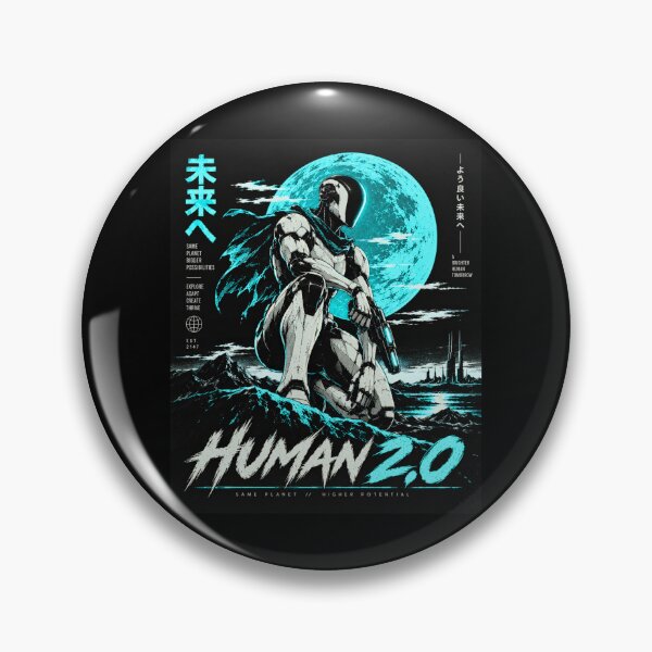 Item preview, Human 2.0 – Futuristic Humanoid Robot Cyberpunk Anime designed and sold by TEEJAMBOREE.