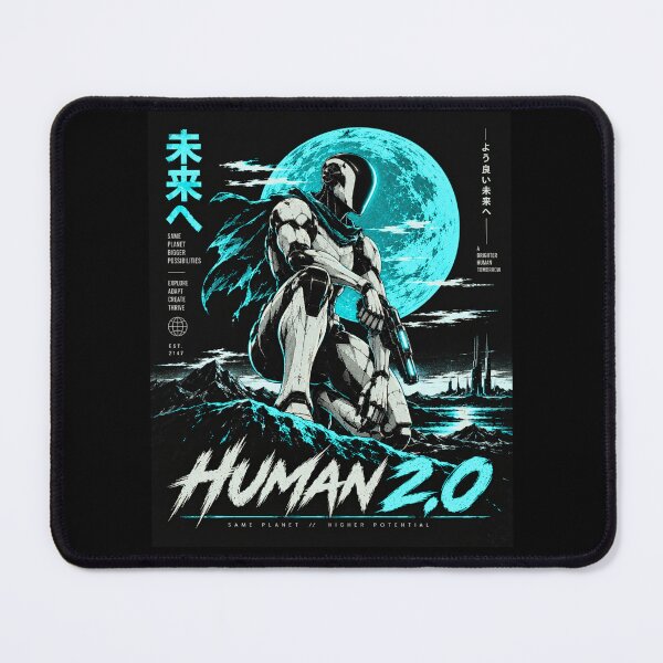 Item preview, Human 2.0 – Futuristic Humanoid Robot Cyberpunk Anime designed and sold by TEEJAMBOREE.