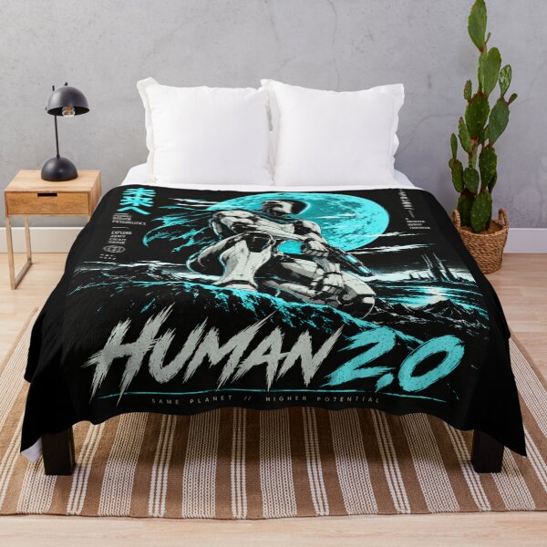 Item preview, Human 2.0 – Futuristic Humanoid Robot Cyberpunk Anime designed and sold by TEEJAMBOREE.