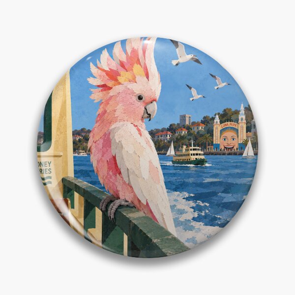 Item preview, Major Mitchell Cockatoo sails Sydney Harbour designed and sold by LittleDreamsCo.