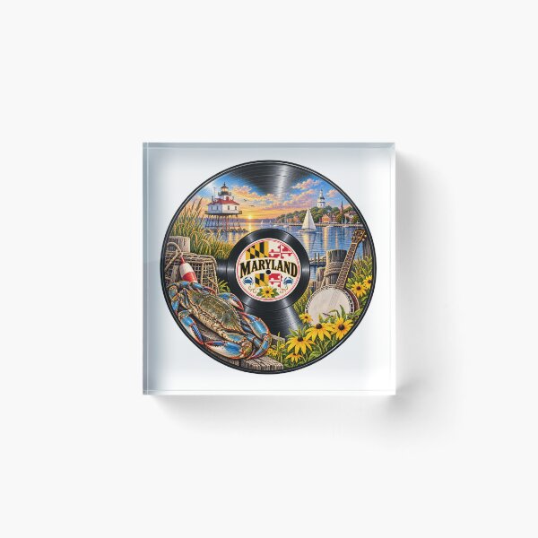 Item preview, Maryland Vinyl Record designed and sold by Whimspired By Paxx.