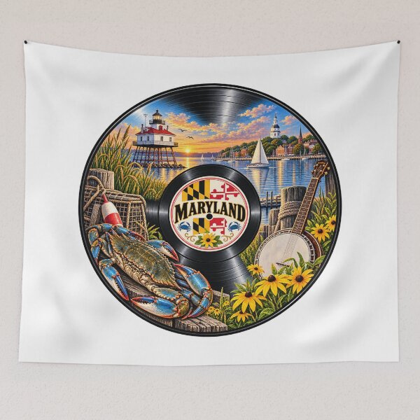 Item preview, Maryland Vinyl Record designed and sold by Whimspired By Paxx.