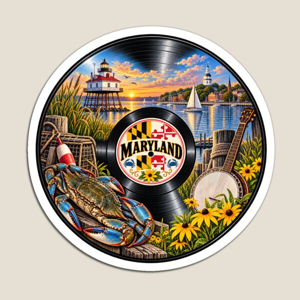 Item preview, Maryland Vinyl Record designed and sold by Whimspired By Paxx.