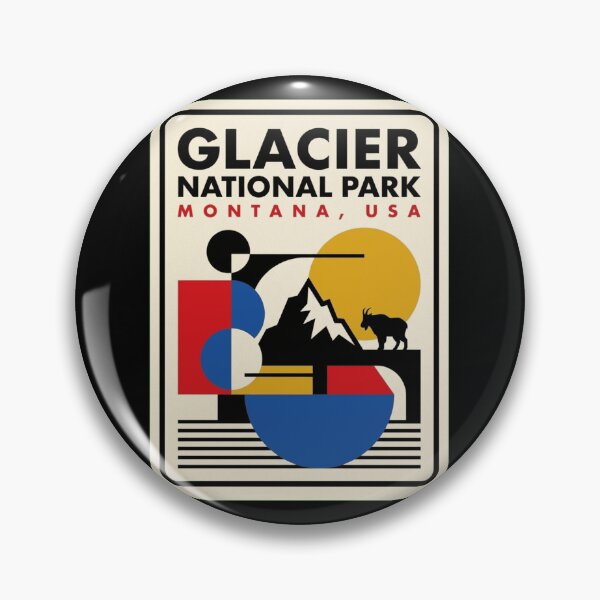Item preview, Retro Glacier National Park Bauhaus Geometric Skyline designed and sold by k3rstman1.