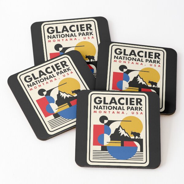 Item preview, Retro Glacier National Park Bauhaus Geometric Skyline designed and sold by k3rstman1.