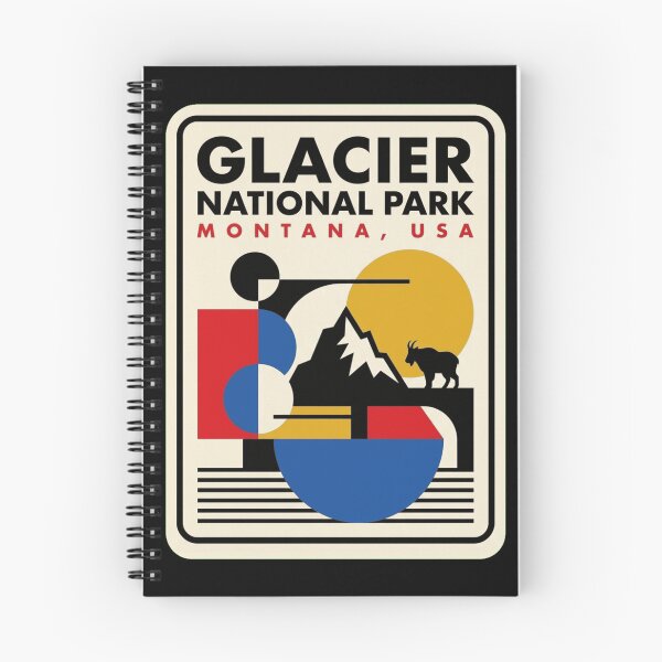 Item preview, Retro Glacier National Park Bauhaus Geometric Skyline designed and sold by k3rstman1.