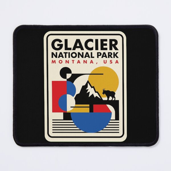 Item preview, Retro Glacier National Park Bauhaus Geometric Skyline designed and sold by k3rstman1.