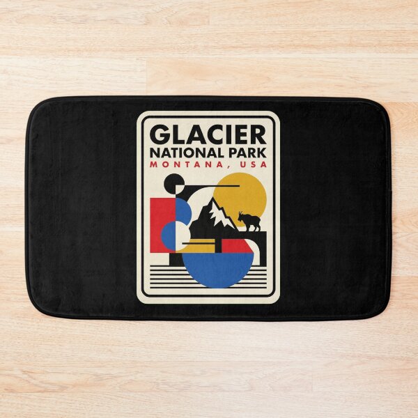 Item preview, Retro Glacier National Park Bauhaus Geometric Skyline designed and sold by k3rstman1.