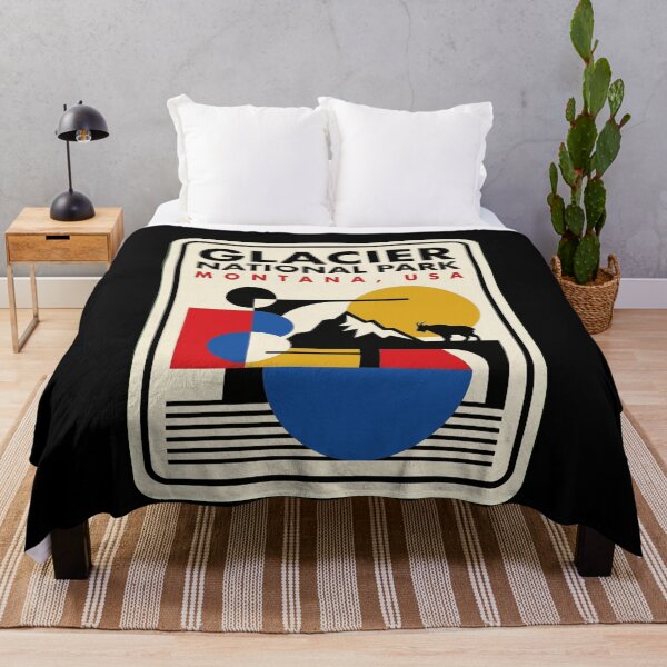 Item preview, Retro Glacier National Park Bauhaus Geometric Skyline designed and sold by k3rstman1.