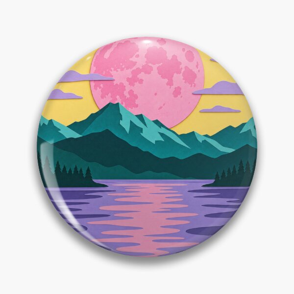 Item preview, Colorful Moonrise Over Mountain Lake designed and sold by S06PMarketing.