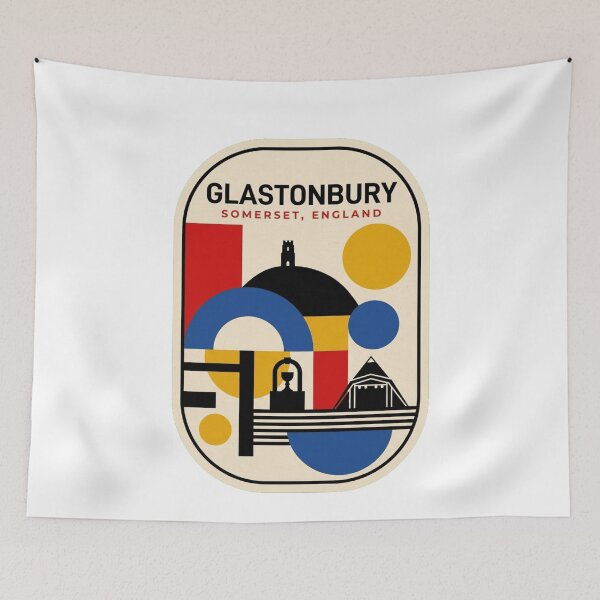 Item preview, Retro Glastonbury Bauhaus Geometric Skyline designed and sold by k3rstman1.