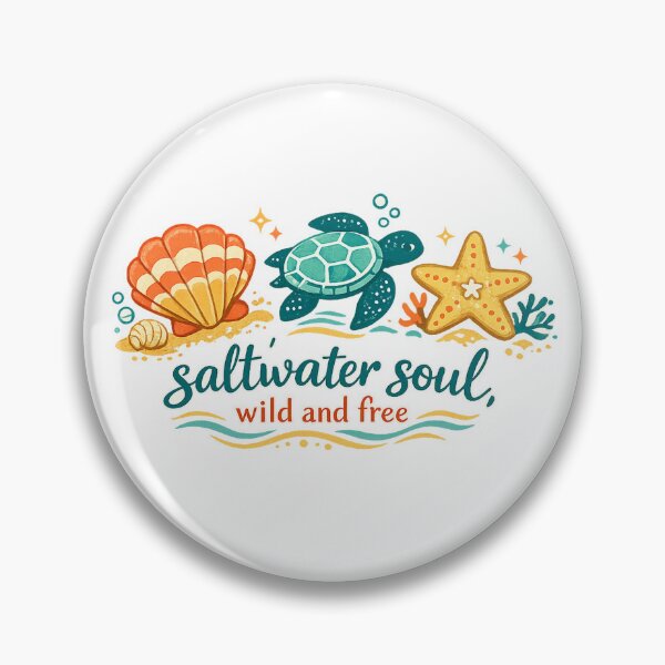 Item preview, Saltwater Soul Wild and Free Sea Turtle Coastal Ocean Beach Art Design designed and sold by inkoutninja.