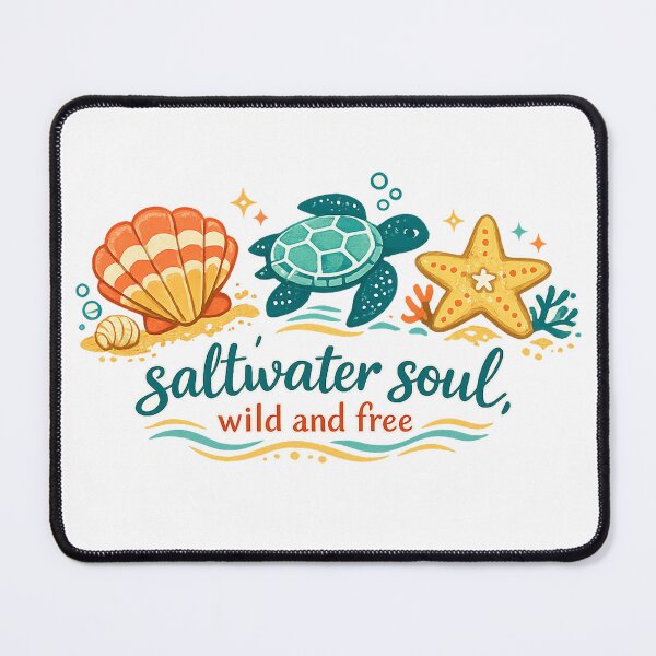 Item preview, Saltwater Soul Wild and Free Sea Turtle Coastal Ocean Beach Art Design designed and sold by inkoutninja.