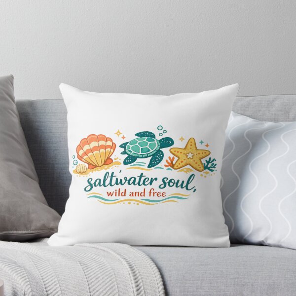 Item preview, Saltwater Soul Wild and Free Sea Turtle Coastal Ocean Beach Art Design designed and sold by inkoutninja.