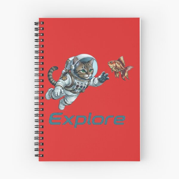Item preview, Cute Diver Cat Swimming with Goldfish - "Explore" Deep Sea Art designed and sold by Northern Glow Art.