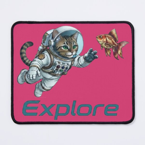 Item preview, Cute Diver Cat Swimming with Goldfish - "Explore" Deep Sea Art designed and sold by Northern Glow Art.