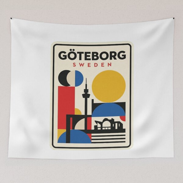 Item preview, Retro Göteborg Bauhaus Geometric Skyline designed and sold by k3rstman1.