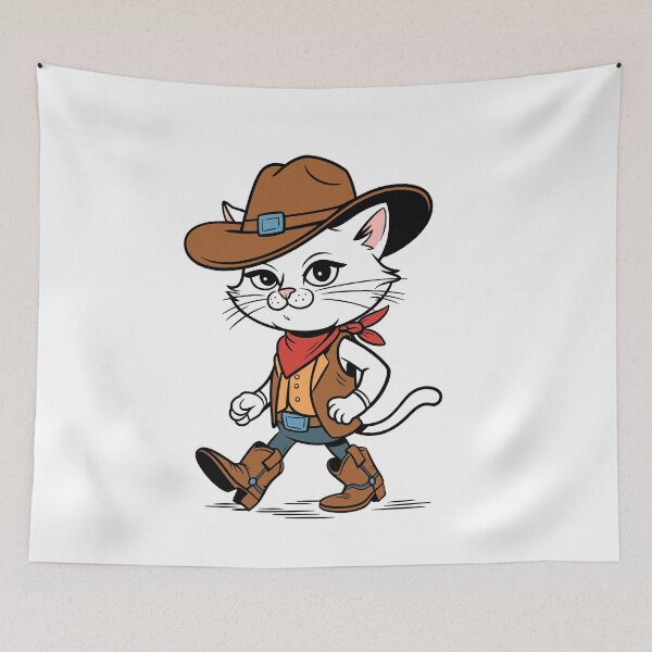 Item preview, Cute Western Cat Cowboy Hat Country Rodeo Vintage Design designed and sold by styleonestaa.